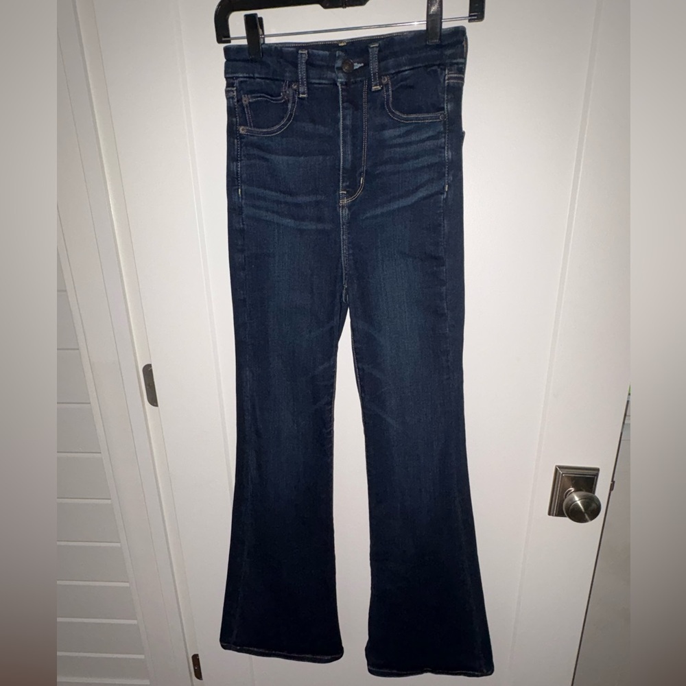 American Eagle curvy highest rise flare jeans sz 4 Long NWOT